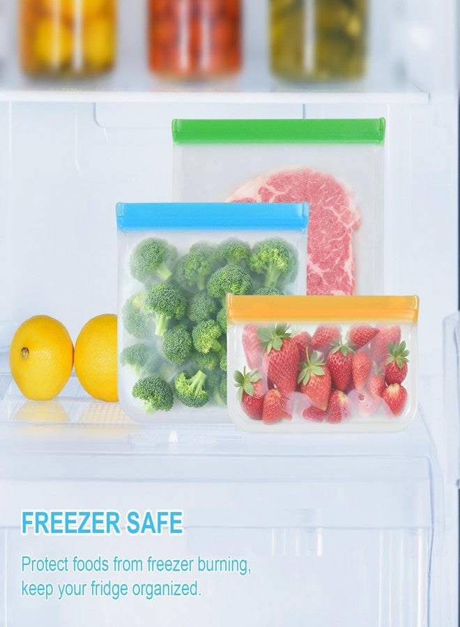 IHYjinchoo 4 Pack Reusable Storage Bags, Thick Leakproof Freezer Bags, Food Storage Containers for Meat, Veggies, Sandwiches, Snacks, Travel, and Home Use (4Pcs-Small) - Image 3